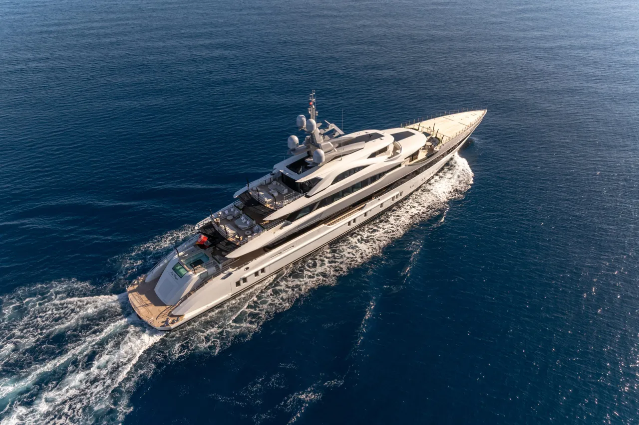 Bilgin 263 Al Reem (Al Reem stands as the serene pinnacle of the celebrated 80m trilogy. Her completely redesigned superstructure creates a profile of imposing yet graceful volume, with smooth, flowing lines finished in a striking metallic gray-white and black. She is a floating sanctuary, designed for ultimate tranquility and a profound connection with the sea.

Unrivaled volume. Unparalleled serenity. A true oasis on the water.)