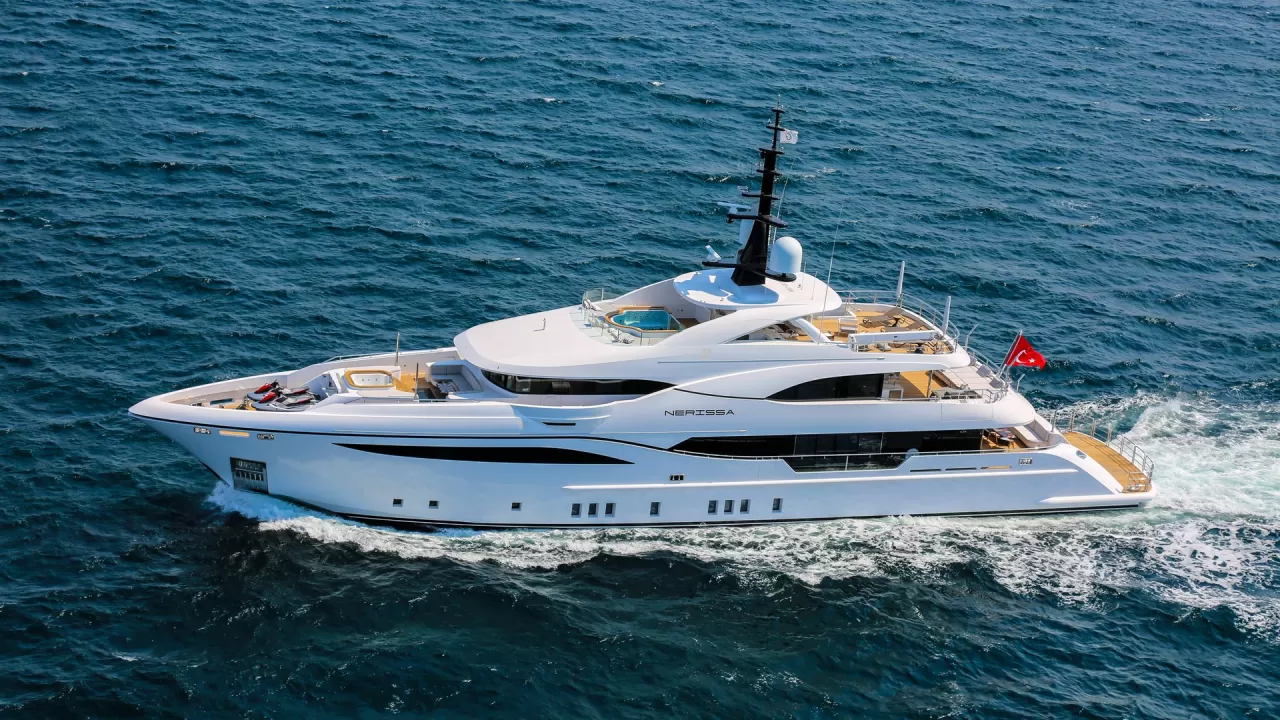 Bilgin 156 Starburst III (Starburst-III set a new benchmark for 47.5-meter yachts as the first in the acclaimed Bilgin 156 series. Her elegant profile, a collaboration between Unique Yacht Design and H2 Yacht Design, is defined by sweeping curves and a poised, powerful stance. Combining the strength of a steel hull with a lightweight aluminum superstructure, she remains a timeless example of performance, comfort, and sophisticated design.)